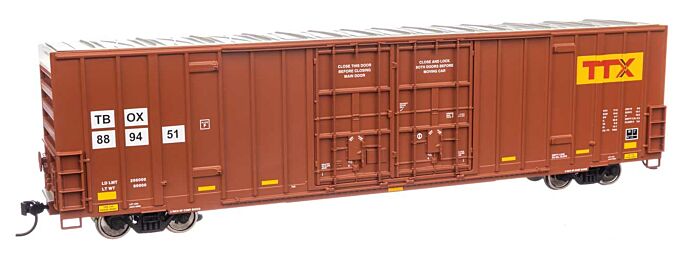 60' High Cube Plate F Boxcar TBOX (Brown) #889530 - 3041 : HO