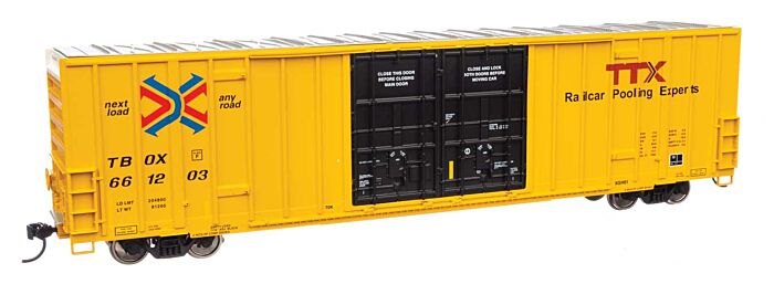 60' High Cube Plate F Boxcar TBOX (Yellow) #661274 - 3044 : HO