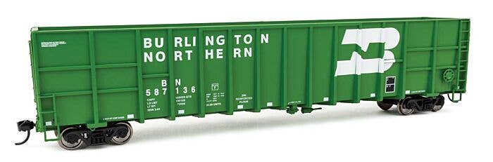61' Wood Chip Gondola - Ready To Run -- Burlington Northern #587155 - 6107 : HO