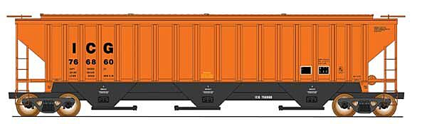 4750CF Rib-Sided 3-Bay Covered Hopper Illinois Central Gulf-653121 : N