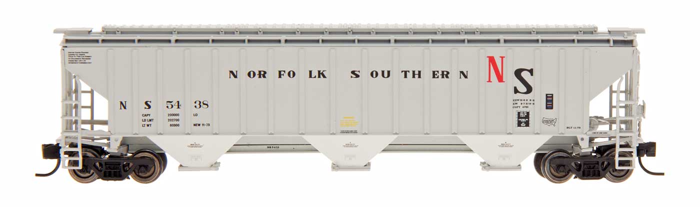 4750CF Rib-Sided 3-Bay Covered Hopper Original Norfolk Southern-65338 : N