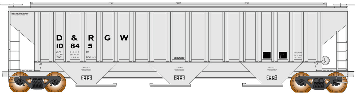 4750 Cubic Foot Covered Hopper DRGW - 672306 : N