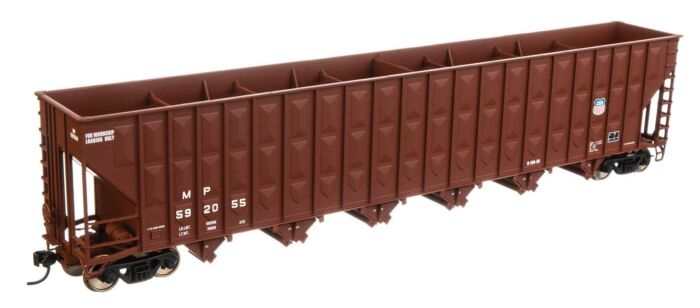73'3" Greenville 7,000 Cubic Foot Wood Chip Hopper Union Pacific - Missouri Pacific reporting marks 592178 - 6789 : HO