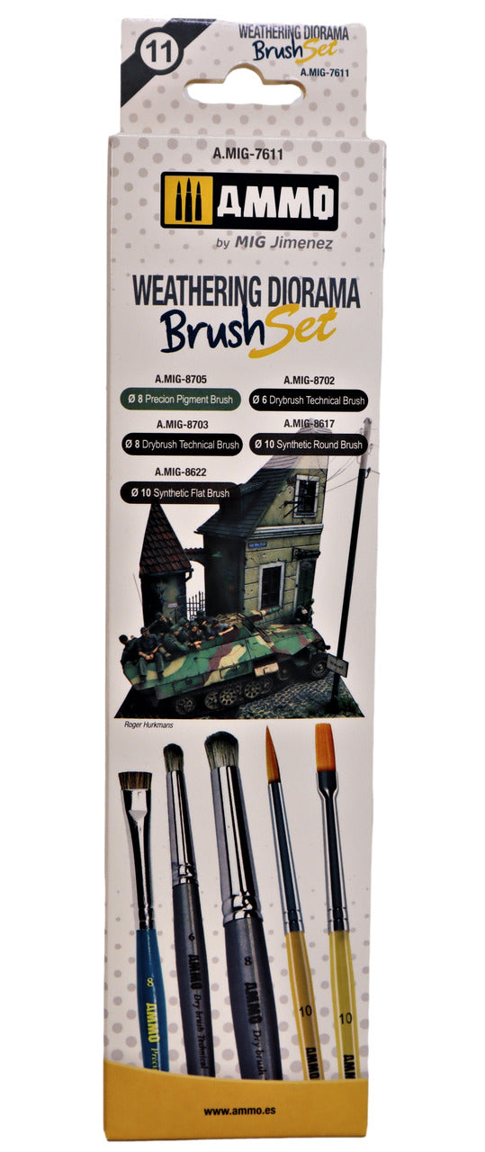 Ammo Weathering Diorama Brush Set-7611
