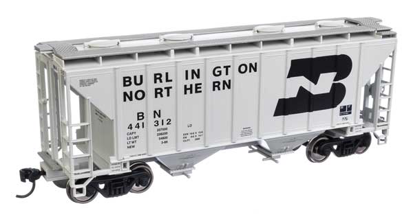 37' 2980 Cubic-Foot 2-Bay Covered Hopper Burlington Northern-7975 : HO