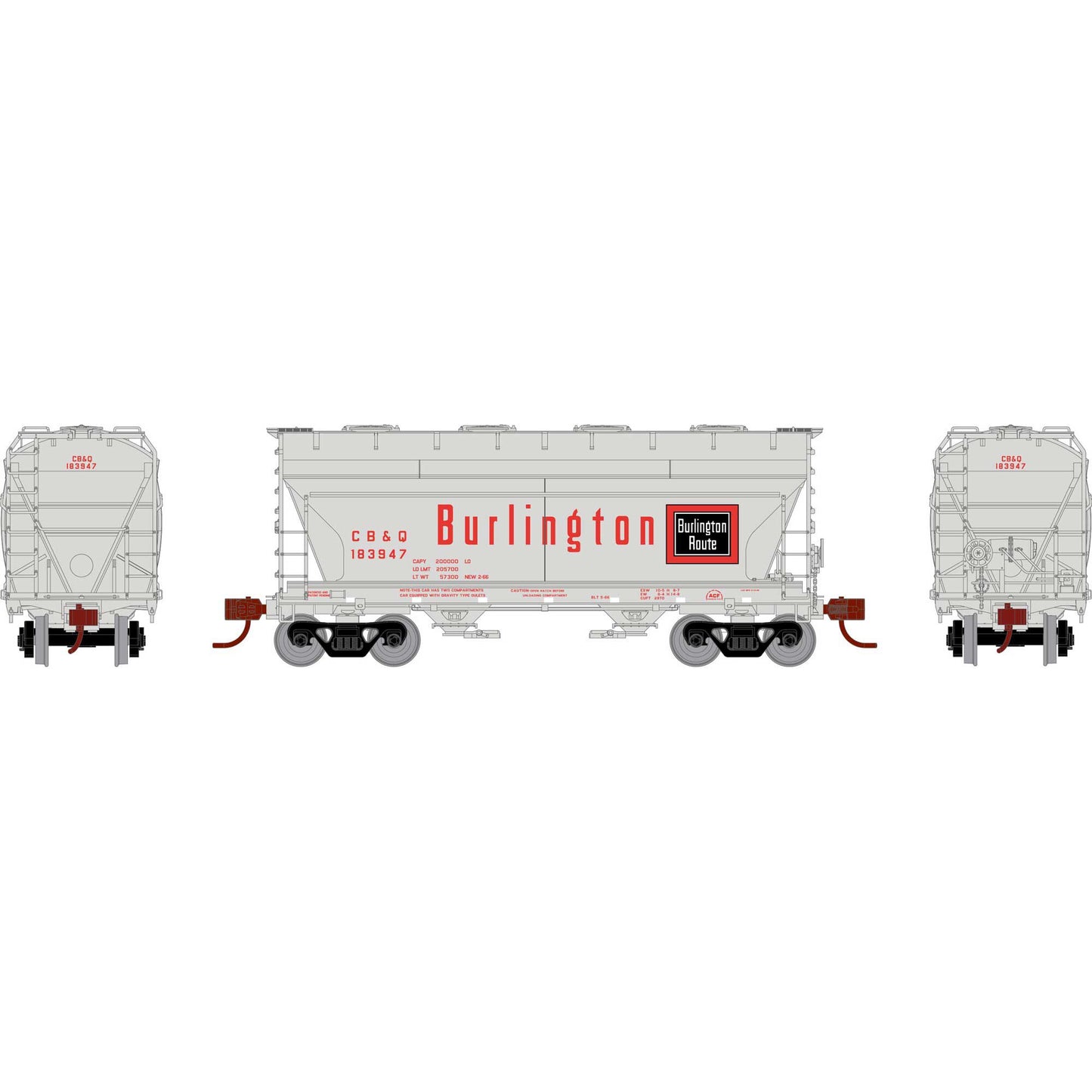 ACF 2970 2-Bay Covered Hopper, BN-81060 : HO