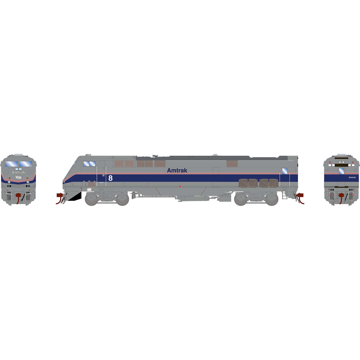P42DC Locomotive, Amtrak #8 - Phase IV, Standard DC - G81234 : HO