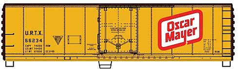 40' Steel Reefer with Plug Doors - Kit -- Oscar Mayer URTX 66234 - 81641 : HO