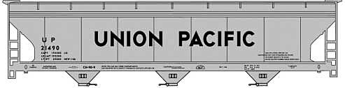 Union Pacific ACF 3-Bay Covered Hopper - 81661 HO