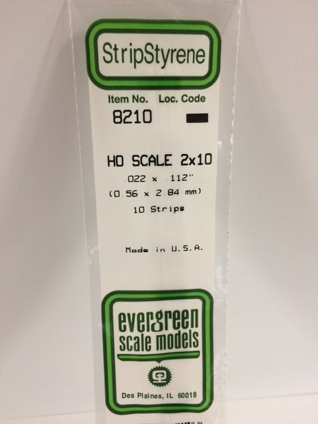 Strip Styrene 10 Pack HO Scale 2 Inch X 10 Inch - 8210 : HO