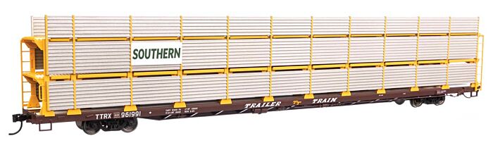 89' Flatcar w/Tri-Level Shielded Auto Rack Southern SOU #962132 - 8324 : HO