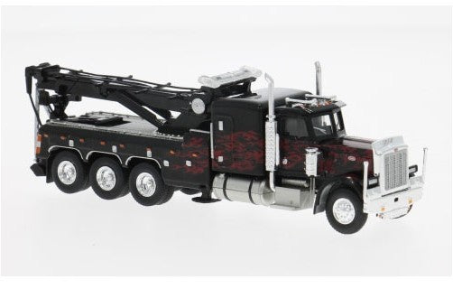1973 Peterbilt 359 Wrecker Black w/Red Flames - 86278 : HO