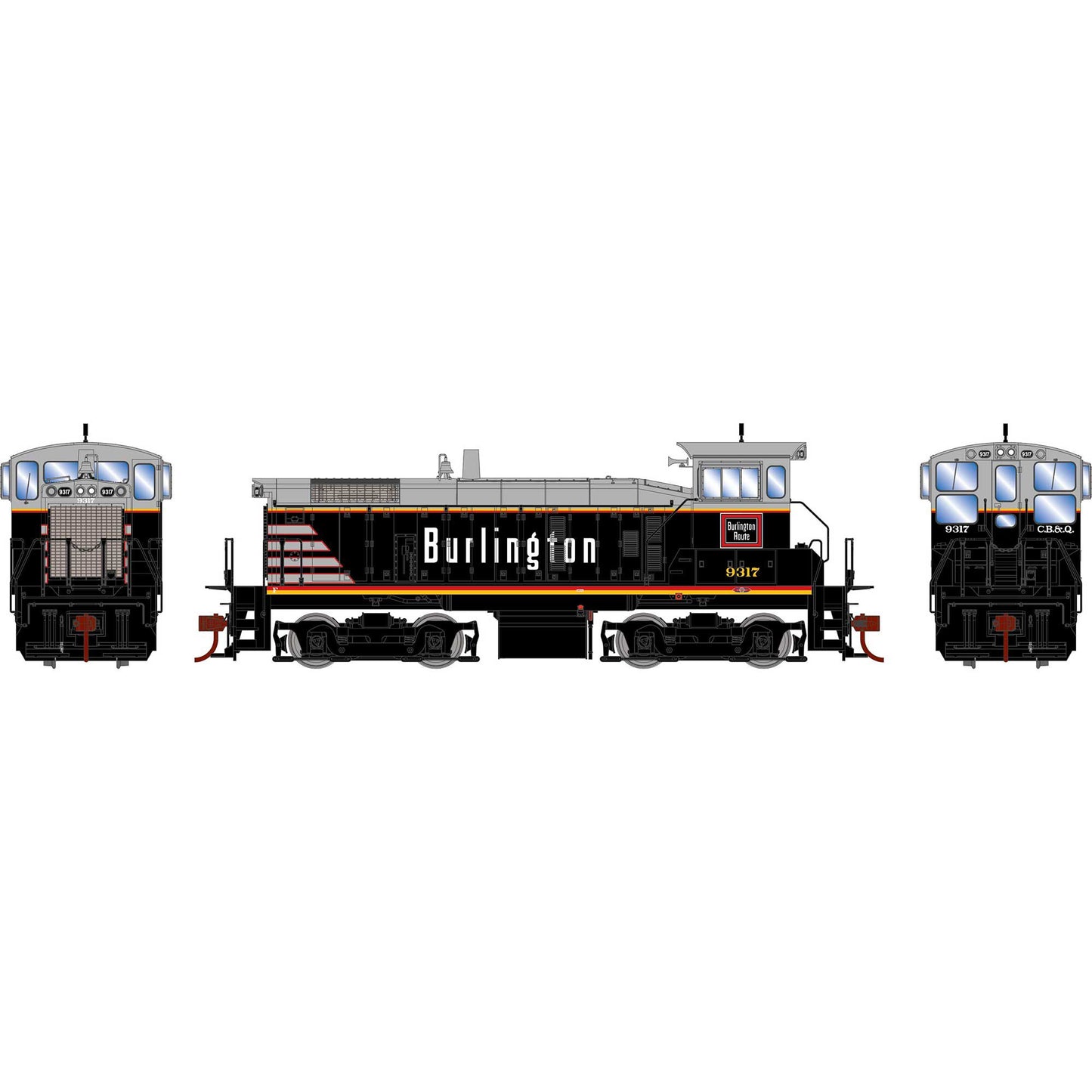 SW1000 Locomotive, CB&Q 9317 - Standard DC 86745 : HO