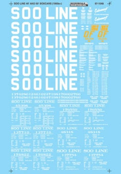 Soo Line Decal - SOO 40 & 50' Boxcars, 1950+ - 601048 : N