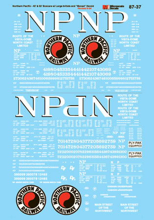 Northern Pacific/NP Decals - 40, 50 & 60' Box Cars w/Large Billboard - 8737 : HO