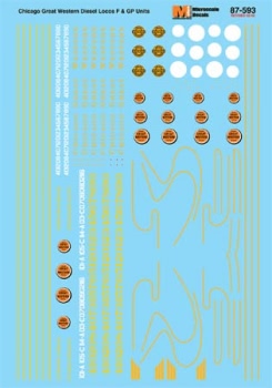 CGW Diesels - F & GP Units - Waterslide Decal - 87593 : HO