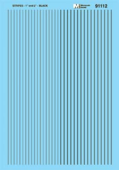 Striping 1" and 2" Widths Black - 91112 : HO