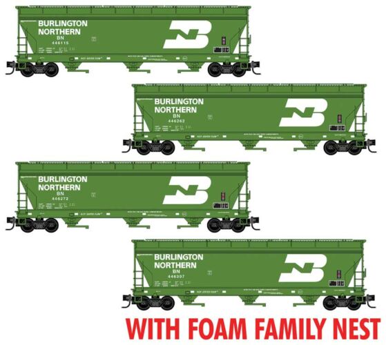 ACF 3-Bay Center Flow Hopper Burlington Northern BN 446115, 446262, 446272, 446307 - 98300226 : N