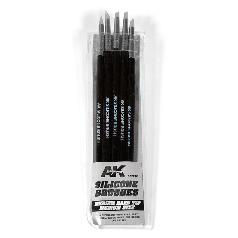 Silicone Brushes, Medium Tip Medium Size Silicone (5-Pack)-AK9086