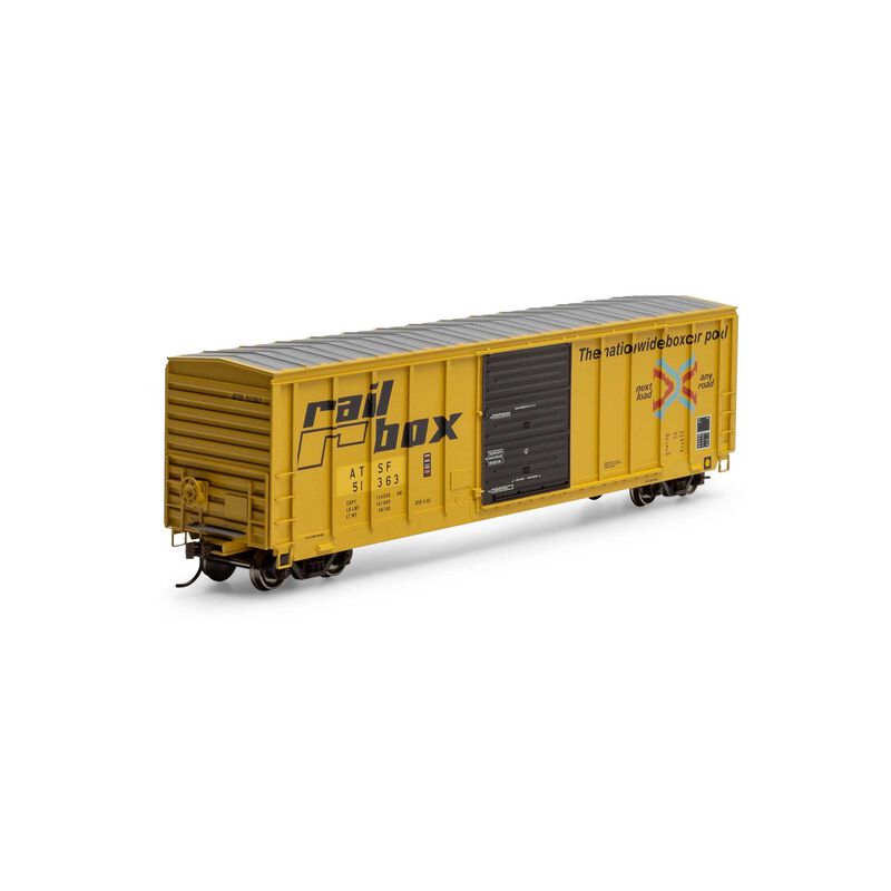 50' PS 5277 Box Car, ATSF Primed For Grime 'Ex-Railbox' #51371 - ATH-1366 : HO