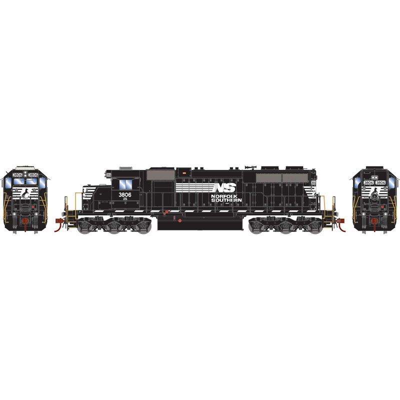EMD SD38 Locomotive with DCC & Sound, Norfolk Southern, NS #3806 - ATH-1441 : HO