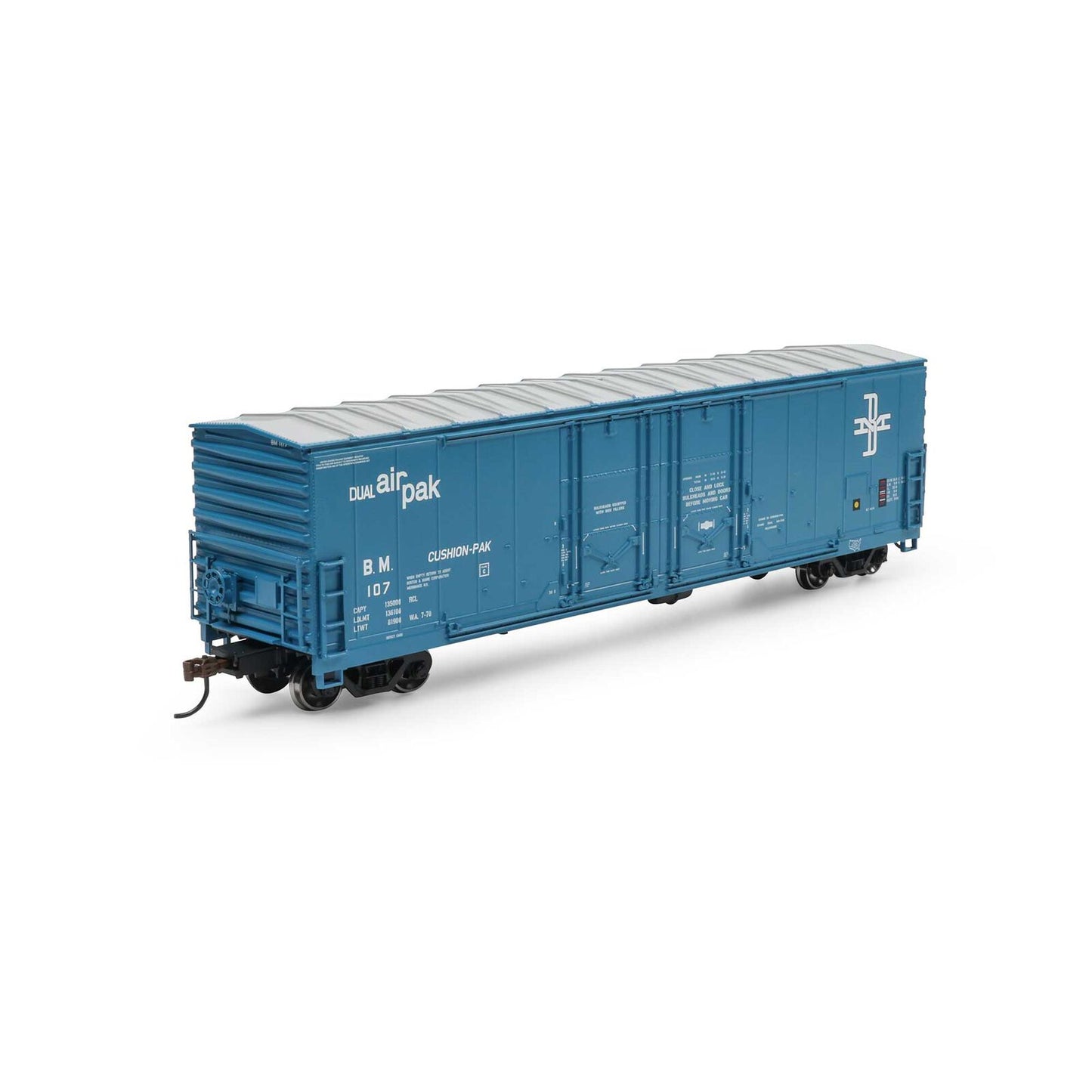50' Evans DD Plug Box Car, BM #107 - 1850 : HO