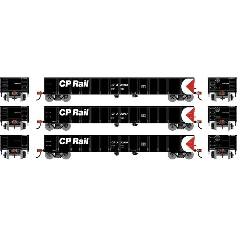 52' Mill Gondola, CP #330913/330917/330920 3-Pack - ATH-1998 : HO