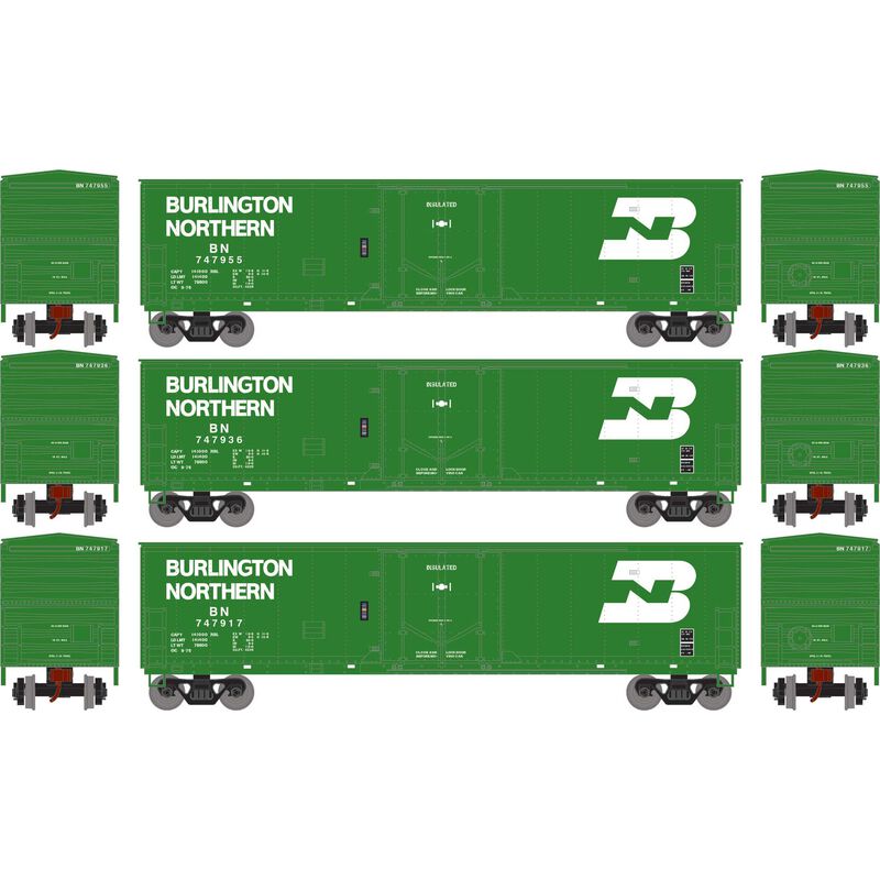 50' Youngstown Plug Door Box Car, BN #747917/747936/747955 3-Pack - ATH-2058 : HO