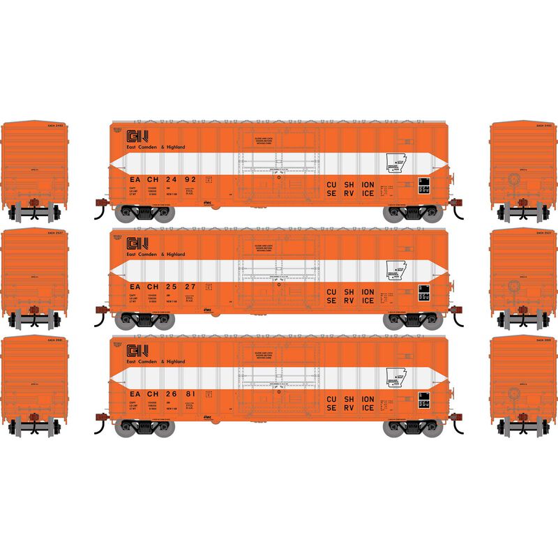 50' FMC 5327 Plug Door Boxcar, EACH #2492/2527/2681 3-Pack - ATH-2779 : HO