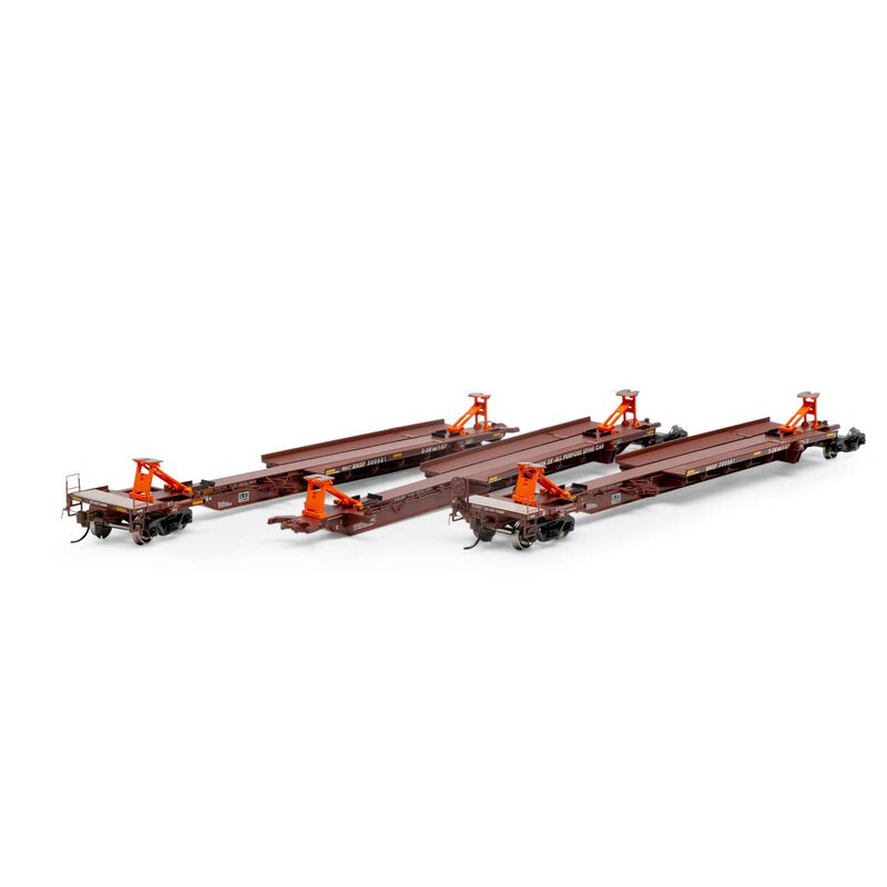 57' Trinity Spine Car (3 units), BNSF 300576 - RTR - 41101 : HO