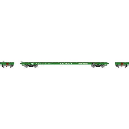 60' Flat Car, Burlington Northern BN 630843 - 92673 : HO