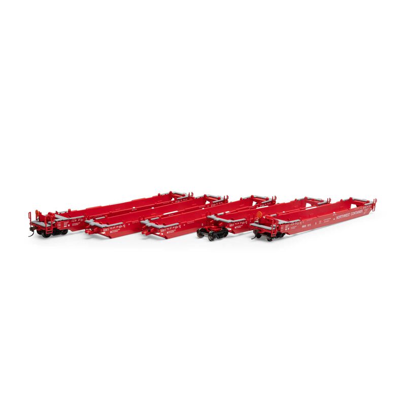 Maxi III Articulated 5-Unit 48' Well Car Northwest Container NWCX 1013 - 98933 : HO