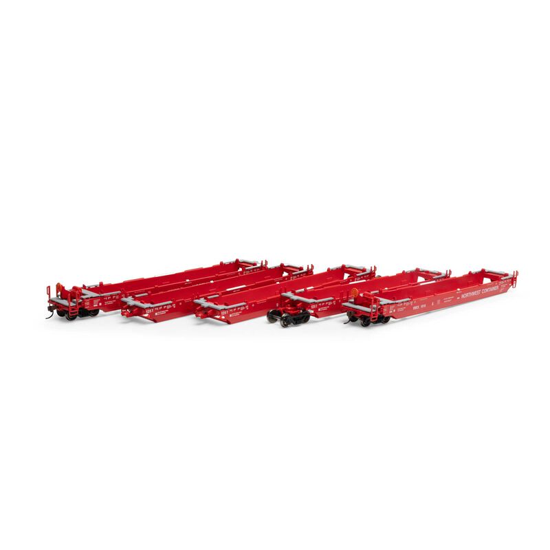 Maxi III Articulated 5-Unit 48' Well Car Northwest Container NWCX 1016 - 98934 : HO