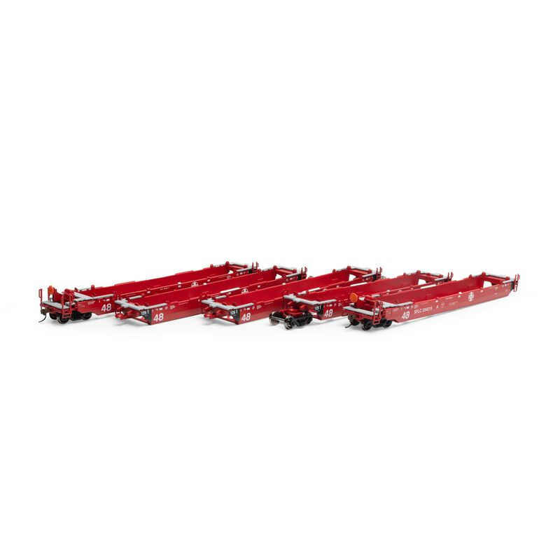 Maxi III Articulated 5-Unit 48' Well Car Santa Fe SFLC 254215 - 98936 : HO