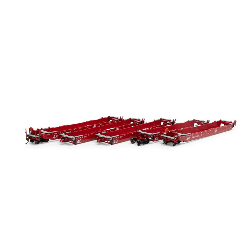 Maxi III Articulated 5-Unit 48' Well Car Santa Fe SFLC 254222 - 98937 : HO
