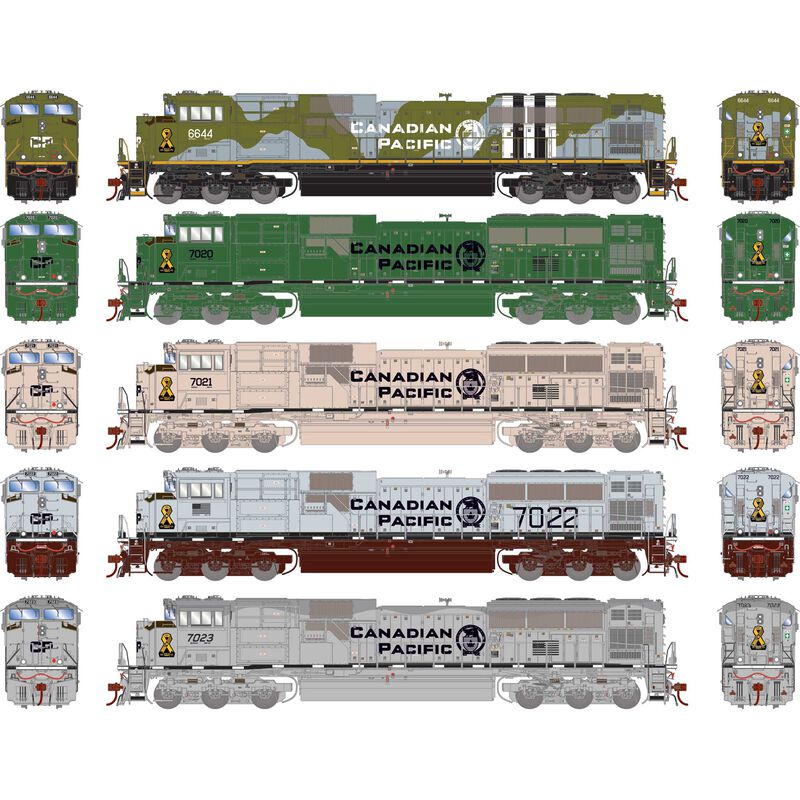 EMD SD70ACU Locomotive, CP Military Tribute Set 6644/7020/7021/7022/7023 (5) DC/DCC Ready - ATHG-1145 : HO