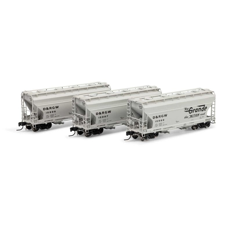 ACF 2970 Covered Hopper, DRGW #15996/15997/15999 3-Pack - ATHG1289 : N