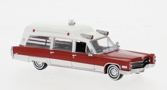 1966 Cadillac Miller Meteor Ambulance (White/Red) - 19776 : HO