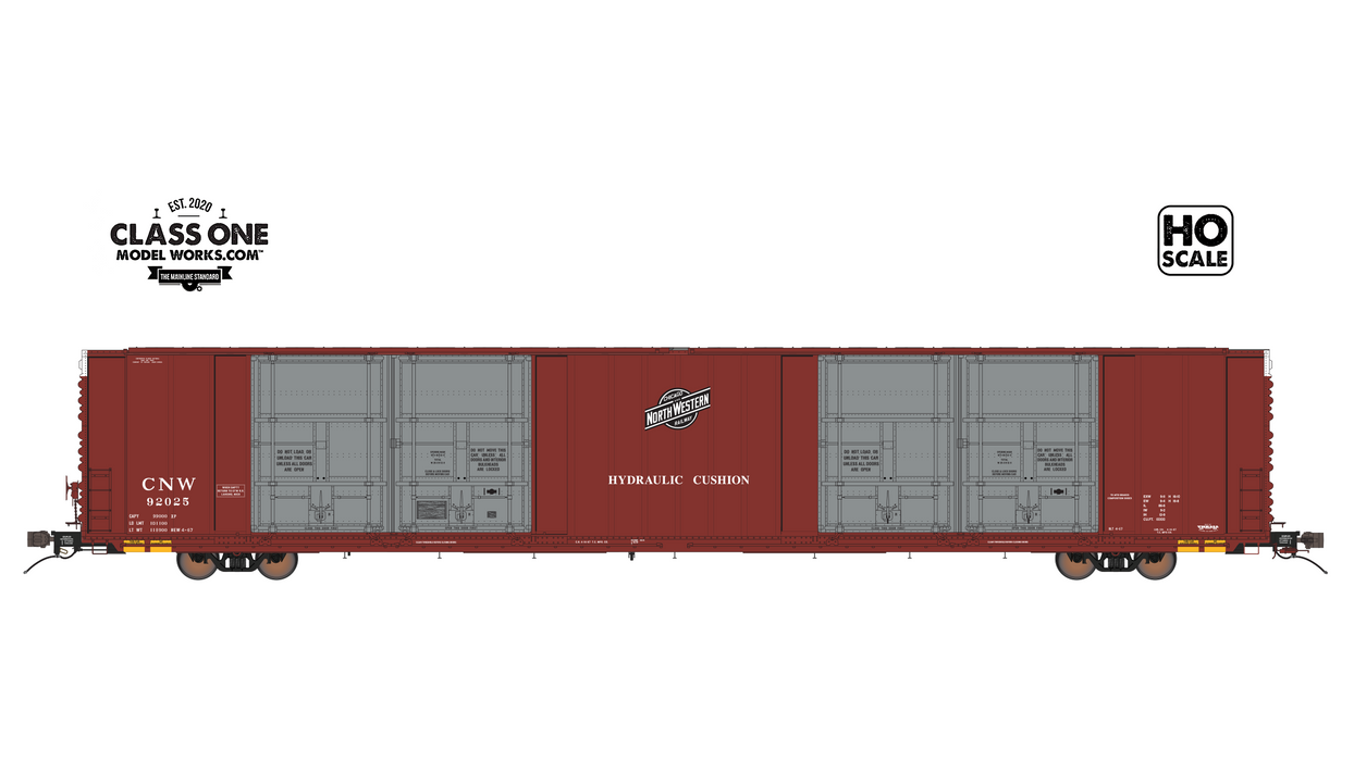 THRALL 86' HIGHCUBE BOXCAR - 8 DOOR - CHICAGO NORTHWESTERN CNW #92091 – FC00436 : HO