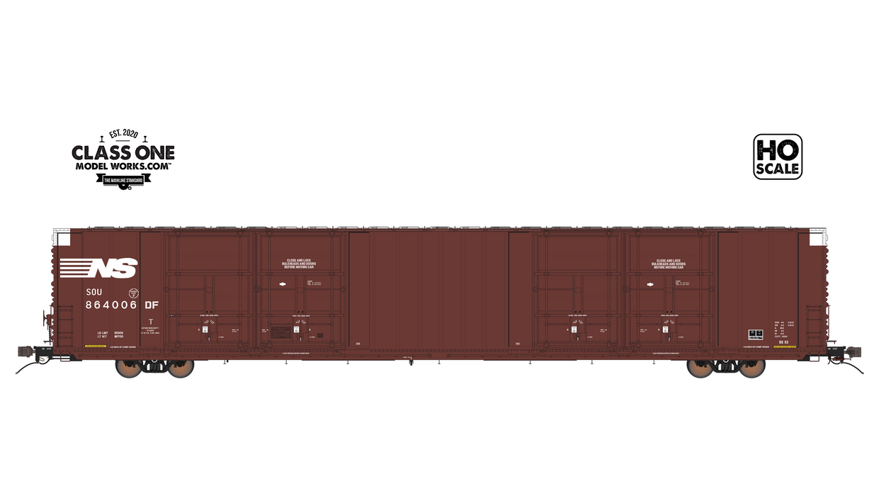 THRALL 86' HIGHCUBE BOXCAR - 8 DOOR - NORFOLK SOUTHERN SOU #864006 – FC00442 : HO