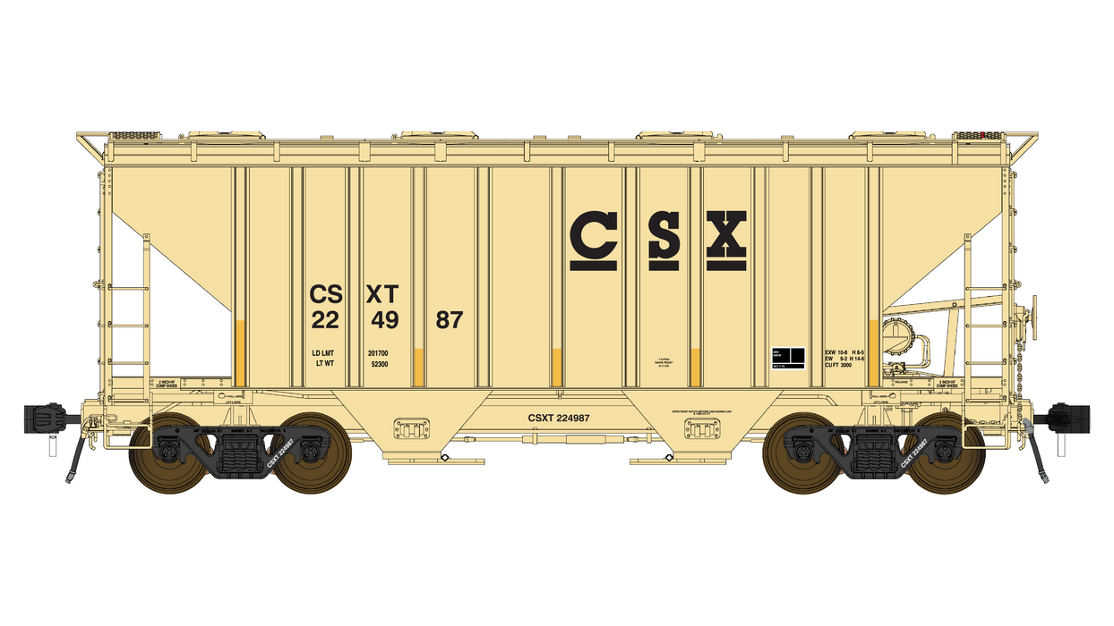 PS 3000CD Two-Bay Hopper Car - CSXT #225103 - FC01019 : HO