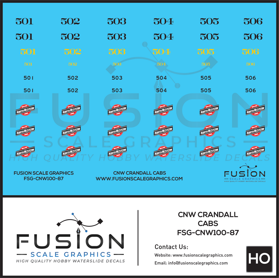 CNW Crandall Cabs Decal Set - FSGCNW10087 : HO