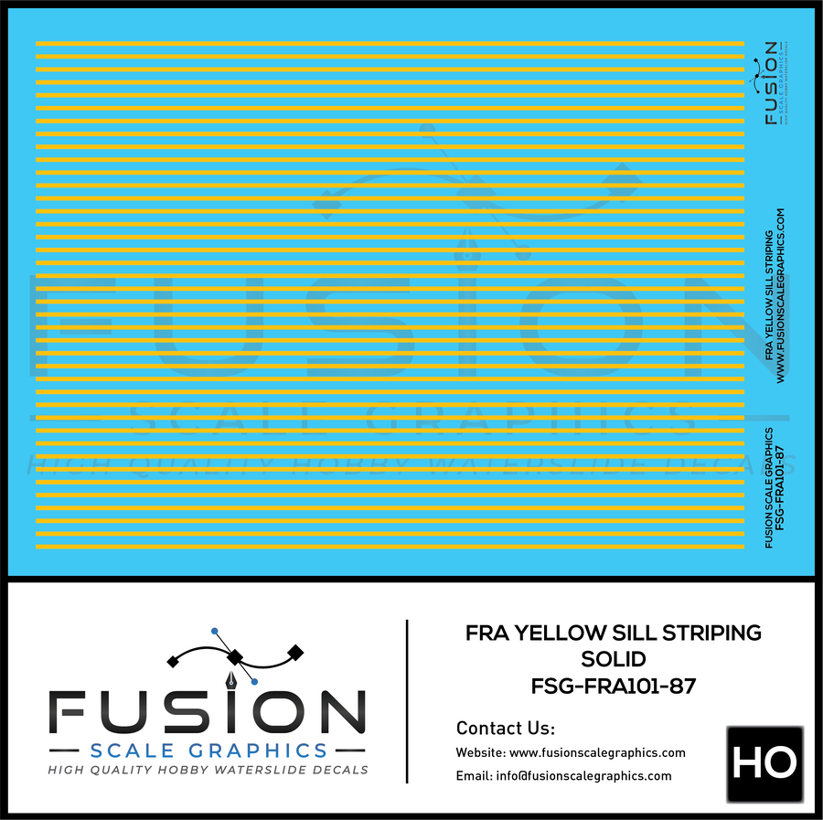 FRA Yellow Sill Striping Decal Set - FSGFRA10187 : HO
