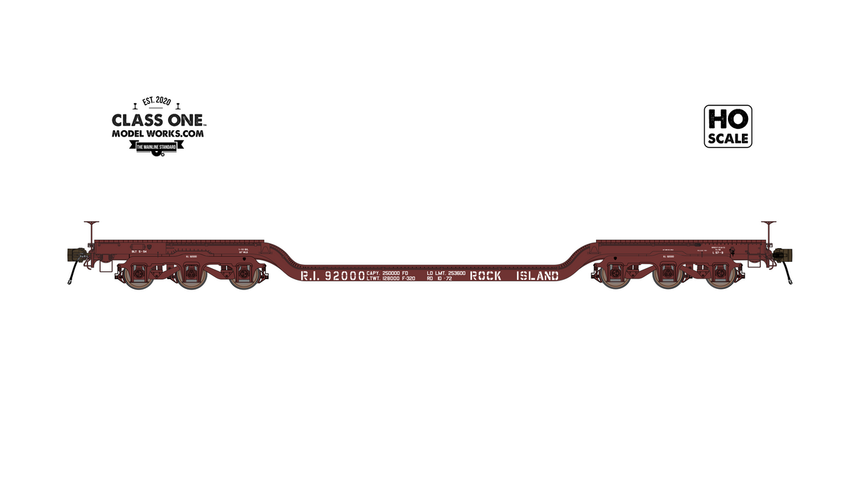 GSC Heavy Duty Flatcar - Rock Island RI #92000 - FC00238 : HO