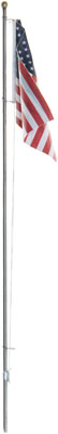 Large Flagpole w US Flag & spot light - JP5952 : HO