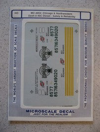 Chicago & Northwestern Dash 8 40C Diesel - Safety & Reliability Decals - 4054 : HO