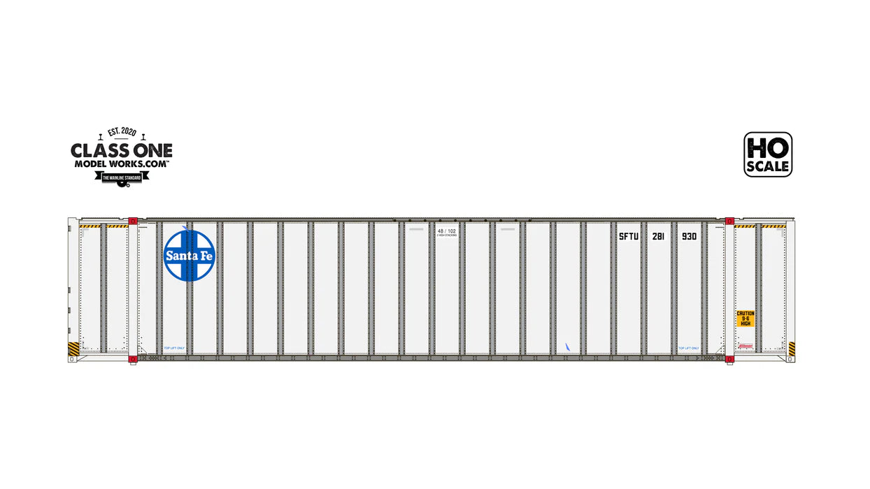 Monon 48 Ft Exterior Post Container Santa Fe SFTU 280777 - CT00301 : HO