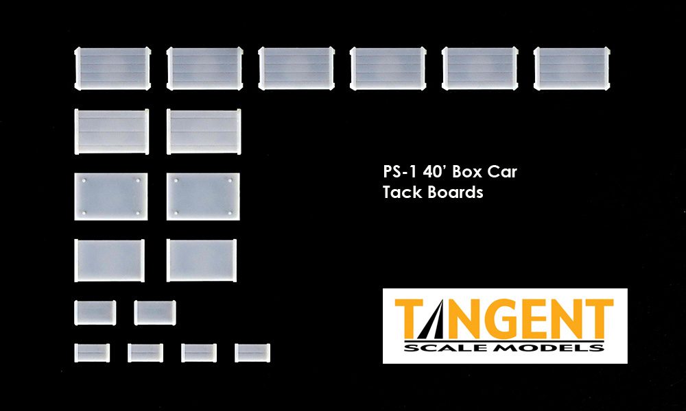 Freight Car Tack Boards Assortment (3 Cars) Includes an assortment of Freight Car Tack Boards for 3 - PS-1 Box Car product. - 1200 : HO