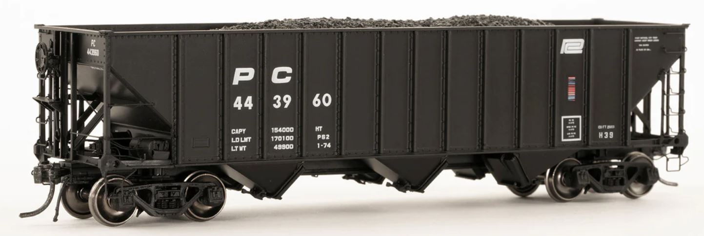 Penn Central 3-Bay Open Hopper w/Coal Load, Paint Scheme Set #B - 100902 : HO