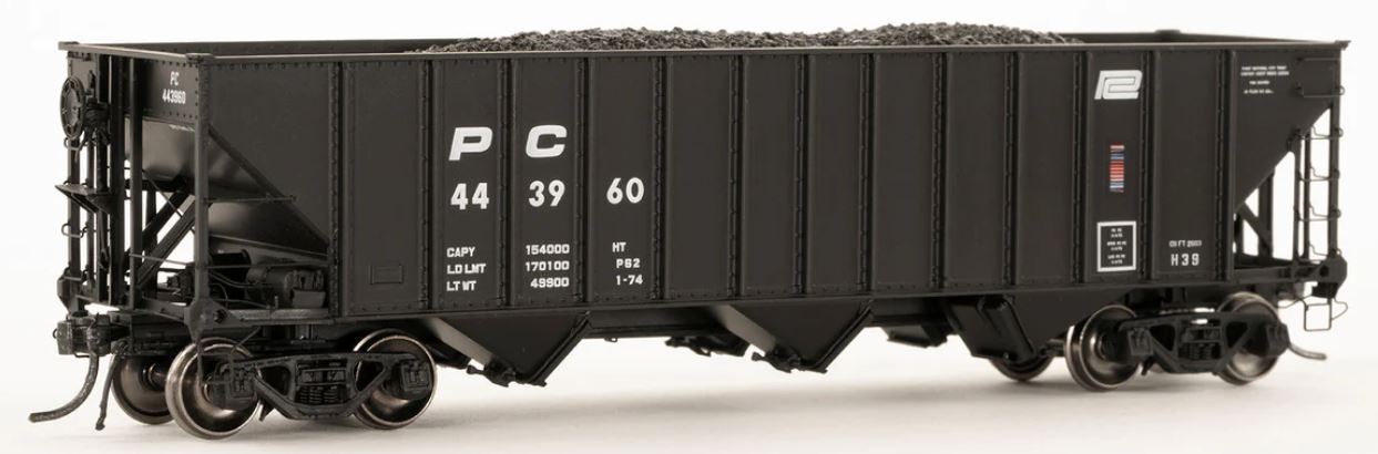 Penn Central 3-Bay Open Hopper w/Coal Load, Paint Scheme Set #C-101001 : HO